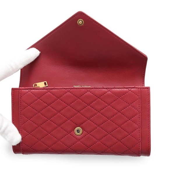 Saint Laurent Paris Gaby Long Wallet Red - Picture 4 of 9